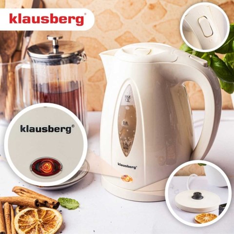CZAJNIK ELEKTRYCZNY 1,2L KLAUSBERG KB-9002 KREMOWY