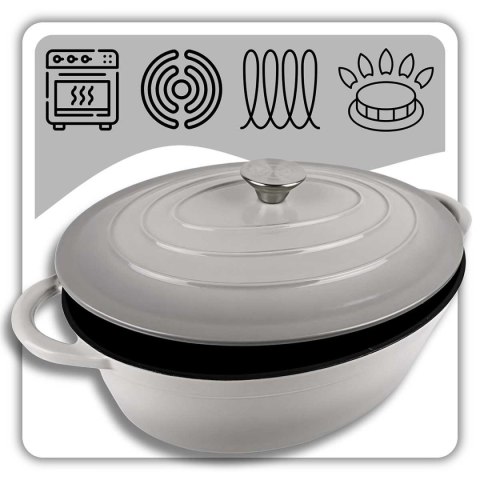 EMALIOWANA BRYTFANNA ŻELIWNA GĘSIARKA 6L HAGE SZARA