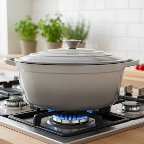 EMALIOWANA BRYTFANNA ŻELIWNA GĘSIARKA 6L HAGE SZARA