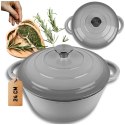 EMALIOWANY GARNEK ŻELIWNY 24cm 4L HAGE SZARY