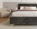 Łóżko tapicerowane NAVARO met. stelaż 120x200 PARIS Anthracite