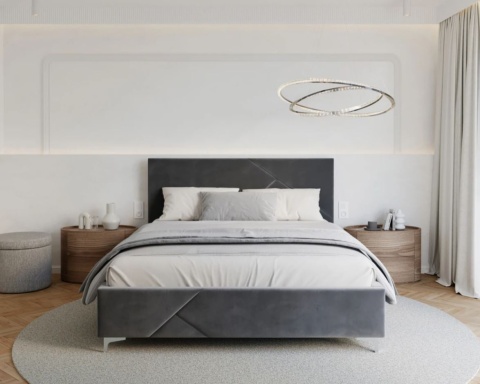 Łóżko tapicerowane NAVARO met. stelaż 120x200 PARIS Steel