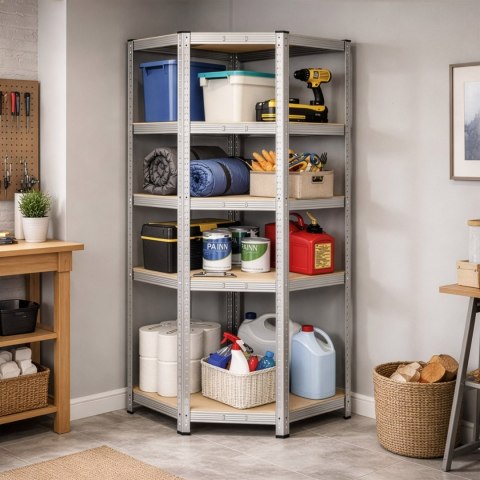 Regał magazynowy narożny 5 poziomów 180X70x40 875 kg