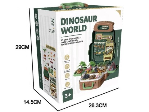 Duży Zestaw Dinozaurów W Plecaku Figurki W Walizce DINOZAURY Wulkan Akcesoria 30 El.
