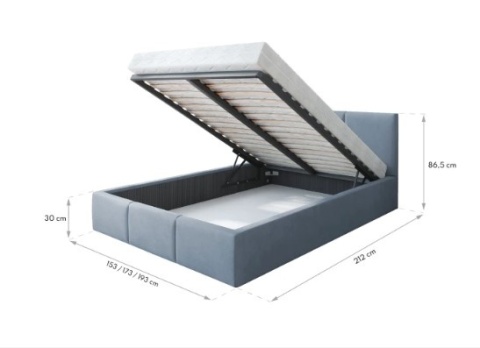 Łóżko AMBER SZTRUKS RÓŻNE KOLORY) 140x200 STELAŻ METALOWY