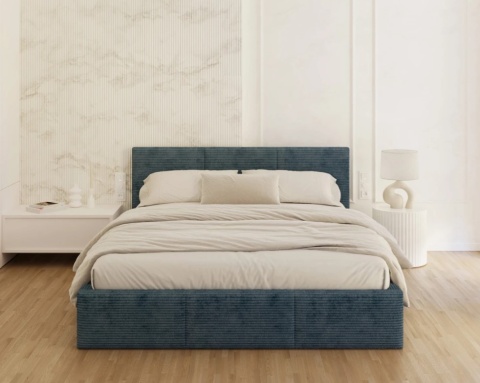 Łóżko AMBER SZTRUKS ( RÓŻNE KOLORY ) 160x200 metalowy stelaż