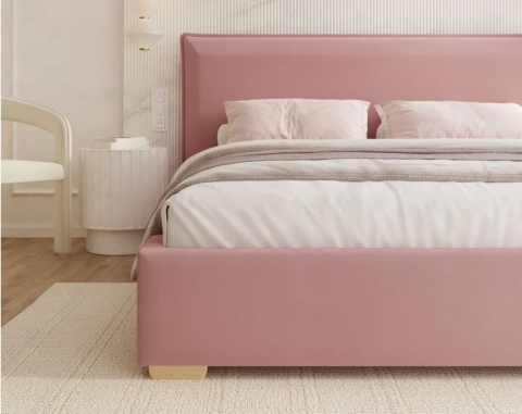 Łóżko tapicerowane stelaż podnoszony PERFETTO PARIS 90x200 Pink