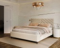 Łóżko tapicerowane ELEGANTE PARIS stelaż metalowy 160x200 Cream