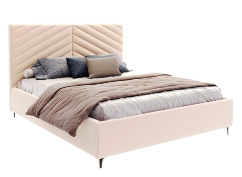 Łóżko tapicerowane ELEGANTE PARIS stelaż metalowy 160x200 Cream