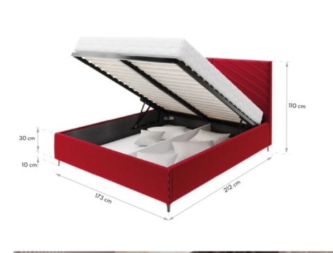 Łóżko tapicerowane ELEGANTE PARIS stelaż metalowy 160x200 Cream