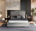 Łóżko tapicerowane ELEGANTE PARIS stelaż metalowy 160x200 Light Gray