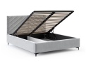 Łóżko tapicerowane ELEGANTE PARIS stelaż metalowy 160x200 Light Gray