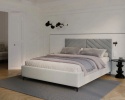 Łóżko tapicerowane ELEGANTE PARIS stelaż metalowy 160x200 Light Gray