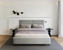 Łóżko tapicerowane ELEGANTE PARIS stelaż metalowy 160x200 Light Gray