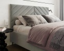 Łóżko tapicerowane ELEGANTE PARIS stelaż metalowy 160x200 Light Gray