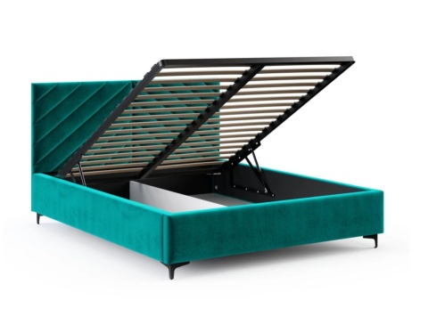 Łóżko tapicerowane ELEGANTE PARIS stelaż metalowy   160x200    Petrol