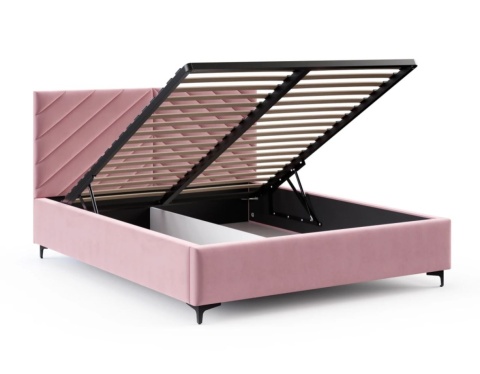 Łóżko tapicerowane ELEGANTE PARIS stelaż metalowy 160x200 Pink