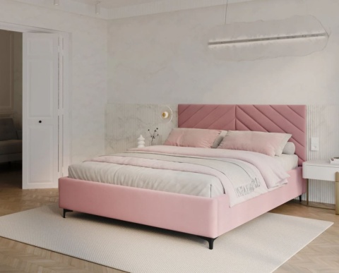 Łóżko tapicerowane ELEGANTE PARIS stelaż metalowy 160x200 Pink