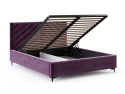 Łóżko tapicerowane ELEGANTE PARIS stelaż metalowy 160x200 Purple
