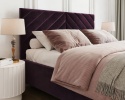 Łóżko tapicerowane ELEGANTE PARIS stelaż metalowy 160x200 Purple