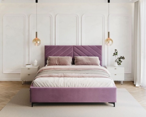 Łóżko tapicerowane ELEGANTE PARIS stelaż metalowy 160x200 Violet