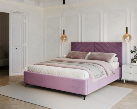 Łóżko tapicerowane ELEGANTE PARIS stelaż metalowy 160x200 Violet