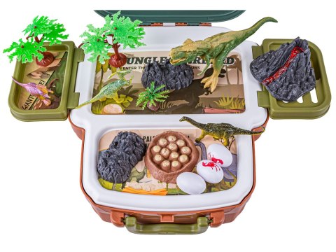 Duży Zestaw Dinozaurów W Plecaku Figurki W Walizce DINOZAURY Wulkan Akcesoria 30 El.