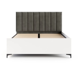 Łóżko  SIERRA białe  stelaż metalowy 120x200 TRINITY Grafitowy