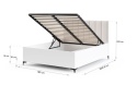Łóżko SIERRA szare stelaż metalowy 180x200 TRINITY Kremowy