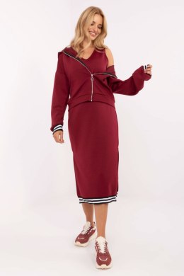 Sukienka Komplet Model IT-KMPL-9719.64 Bordo - Rue Paris Rue Paris
