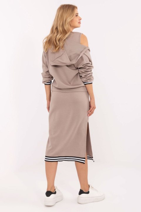 Sukienka Komplet Model IT-KMPL-9719.64 Dark Beige - Rue Paris Rue Paris