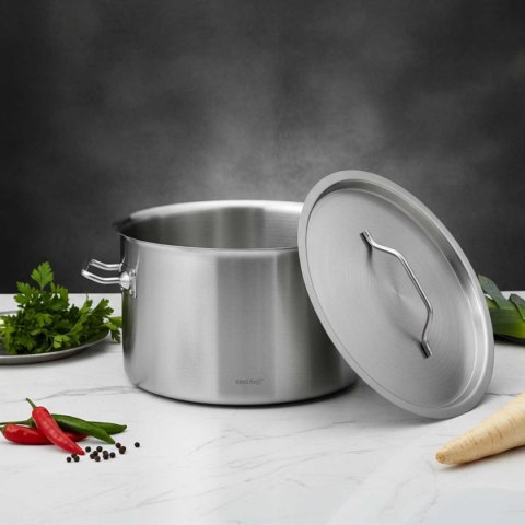 GARNEK GASTRONOMICZNY Z POKRYWĄ STALOWĄ Ø36cm 24L KINGHOFF KH-2024