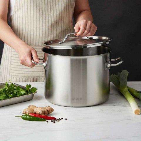 GARNEK GASTRONOMICZNY Z POKRYWĄ STALOWĄ Ø36cm 24L KINGHOFF KH-2024