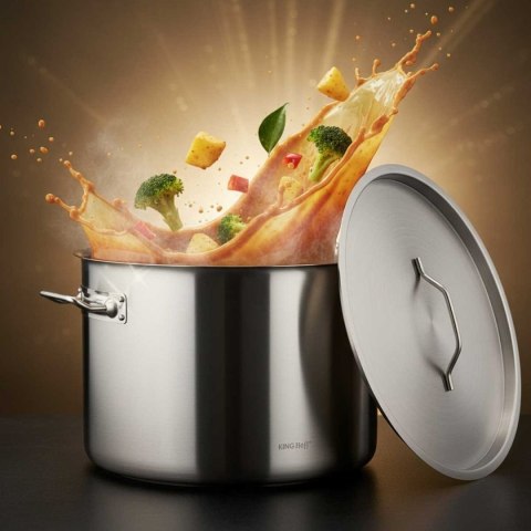 GARNEK GASTRONOMICZNY Z POKRYWĄ STALOWĄ Ø36cm 24L KINGHOFF KH-2024
