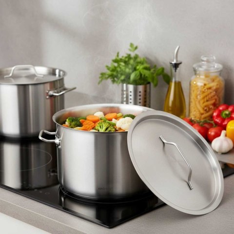 GARNEK GASTRONOMICZNY Z POKRYWĄ STALOWĄ Ø38cm 27L KINGHOFF KH-2025