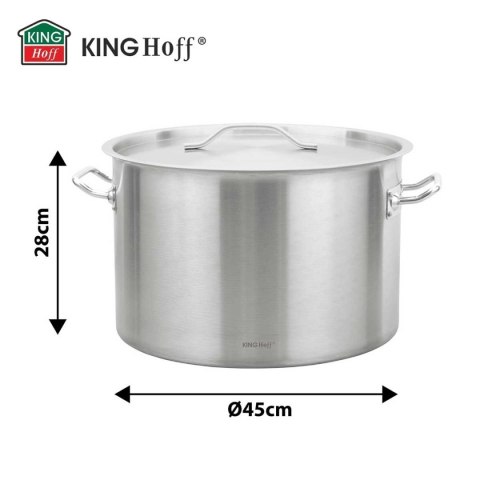 GARNEK GASTRONOMICZNY Z POKRYWĄ STALOWĄ Ø45cm 44L KINGHOFF KH-2027