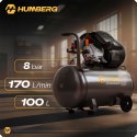 Kompresor sprężarka powietrzna olejowa 100l 8 bar Humberg HM-257