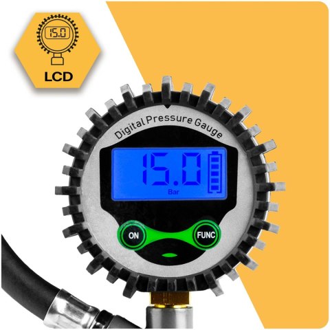 Pistolet do pompowania kół z manometrem cyfrowy wyświetlacz elektroniczny Humberg HM-260