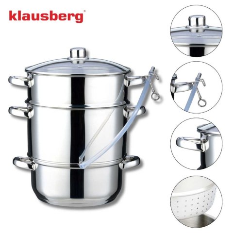 SOKOWNIK PAROWY 8L INDUKCJA GAZ KLAUSBERG KB-9032 GARNEK DO SOKU