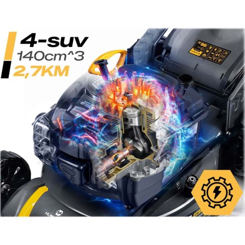 Kosiarka spalinowa z napędem 46 cm mulczowanie 70 l 140cc + olej Humberg HM-604