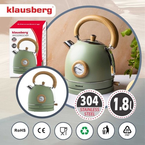 CZAJNIK ELEKTRYCZNY 1,8L Z TERMOMETREM KLAUSBERG KB-9008 RETRO
