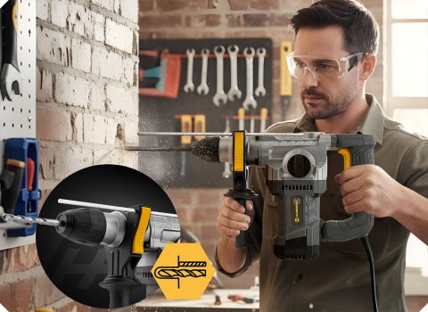 Młotowiertarka udarowa młot wiertarka 4J SDS PLUS 1010 W Humberg HM-430