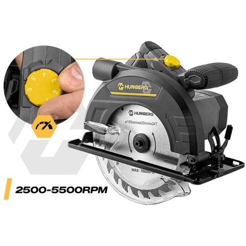 Pilarka tarczowa do drewna 1200 W Humberg HM-420 piła z prowadnicą odsysanie pyłu