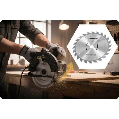 Pilarka tarczowa do drewna 1200 W Humberg HM-420 piła z prowadnicą odsysanie pyłu