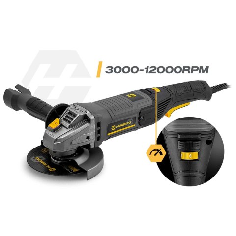 Szlifierka kątowa diax 1200W regulacja obrotów 10 tarcz 125mm mocna kątówka Humberg HM-411