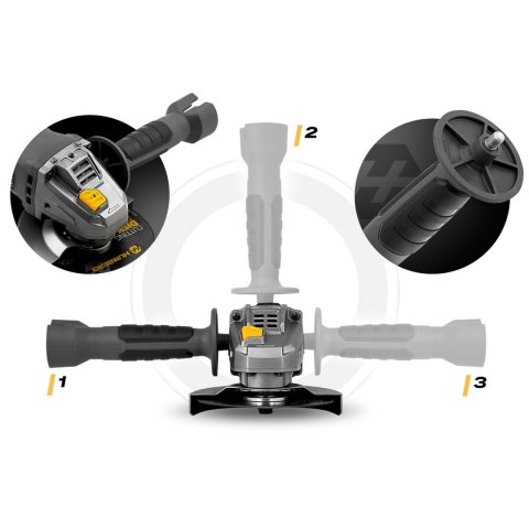 Szlifierka kątowa diax 1200W regulacja obrotów 10 tarcz 125mm mocna kątówka Humberg HM-411