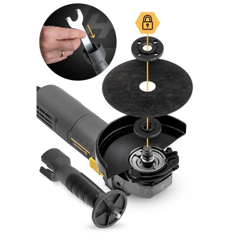 Szlifierka kątowa diax 900W regulacja obrotów 10 tarcz 125mm mocna kątówka Humberg HM-410