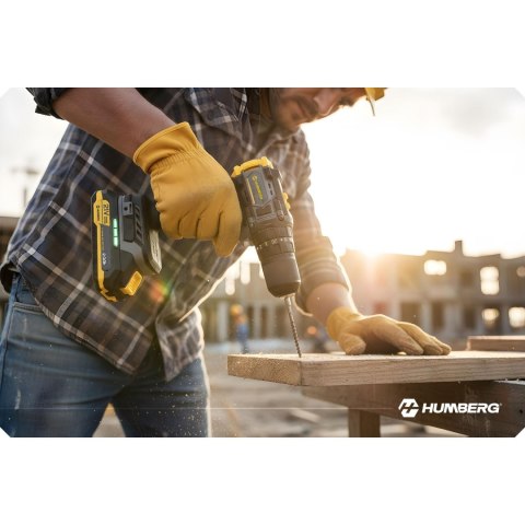 Wiertarko-wkrętarka akumulatorowa z udarem Humberg 21V HM-432