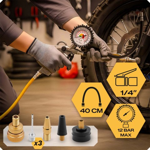 Zestaw narzędzi pneumatycznych 18 elementów do kompresora sprężarki Humberbg HM-256