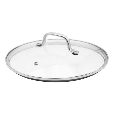 PATELNIA STALOWA Z POKRYWKĄ 24cm POWŁOKA PLASTER MIODU 5554